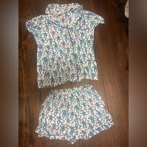 XXS Roller Rabbit Blue Texas Limited Edition Monkey Print Pajama Set